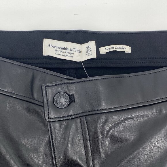 Abercrombie & Fitch Plus Size 20R The 90s Straight Ultra High Rise Vegan Leather - Picture 5 of 12
